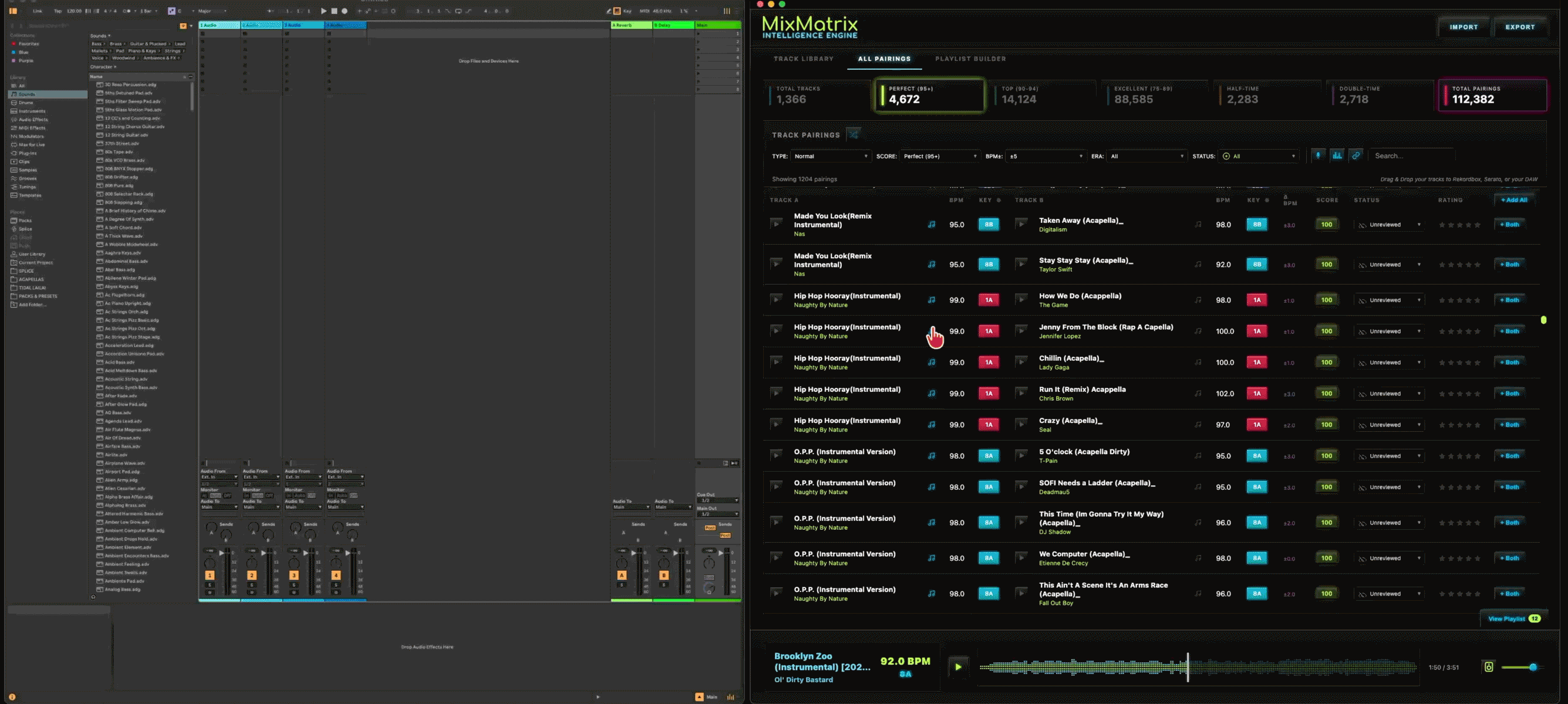 MixMatrix to Ableton workflow